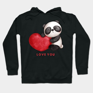 panda i love you Hoodie